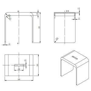 LUKKA CHASEY MATTE WHITE SOLID SURFACE STONE BATH STOOL