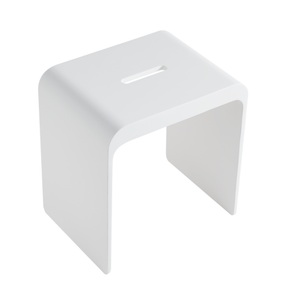LUKKA CHASEY MATTE WHITE SOLID SURFACE STONE BATH STOOL