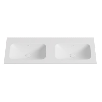 LUKKA CHASEY MATTE WHITE DOUBLE BOWL VANITY UNDERMOUNT TOP (AVAILABLE IN MULTIPLE SIZES)