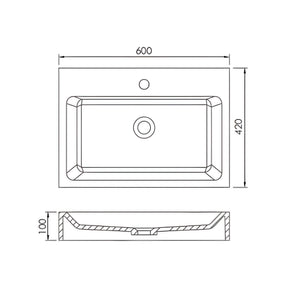 LUKKA CRETE WALL HUNG BASIN MATTE WHITE 420MM