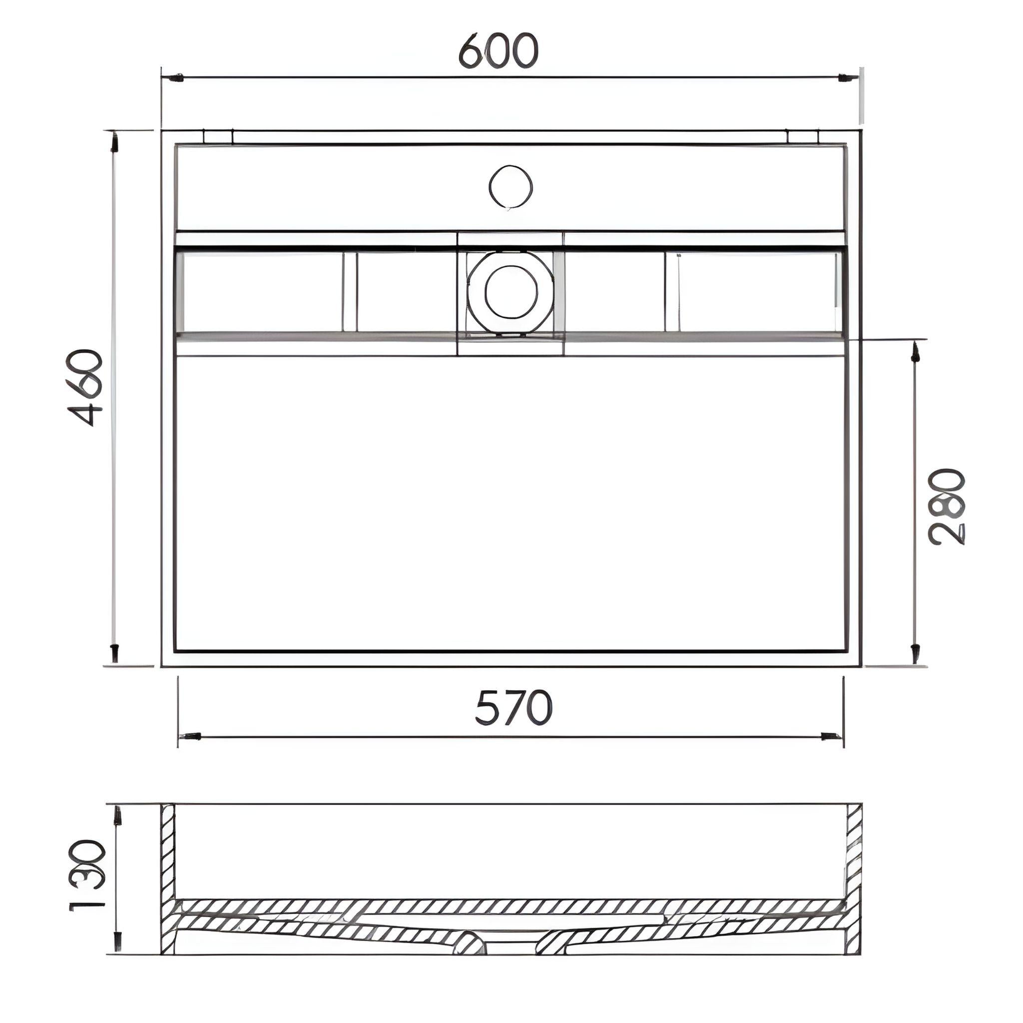 LUKKA CRETE WALL HUNG BASIN MATTE WHITE 460MM
