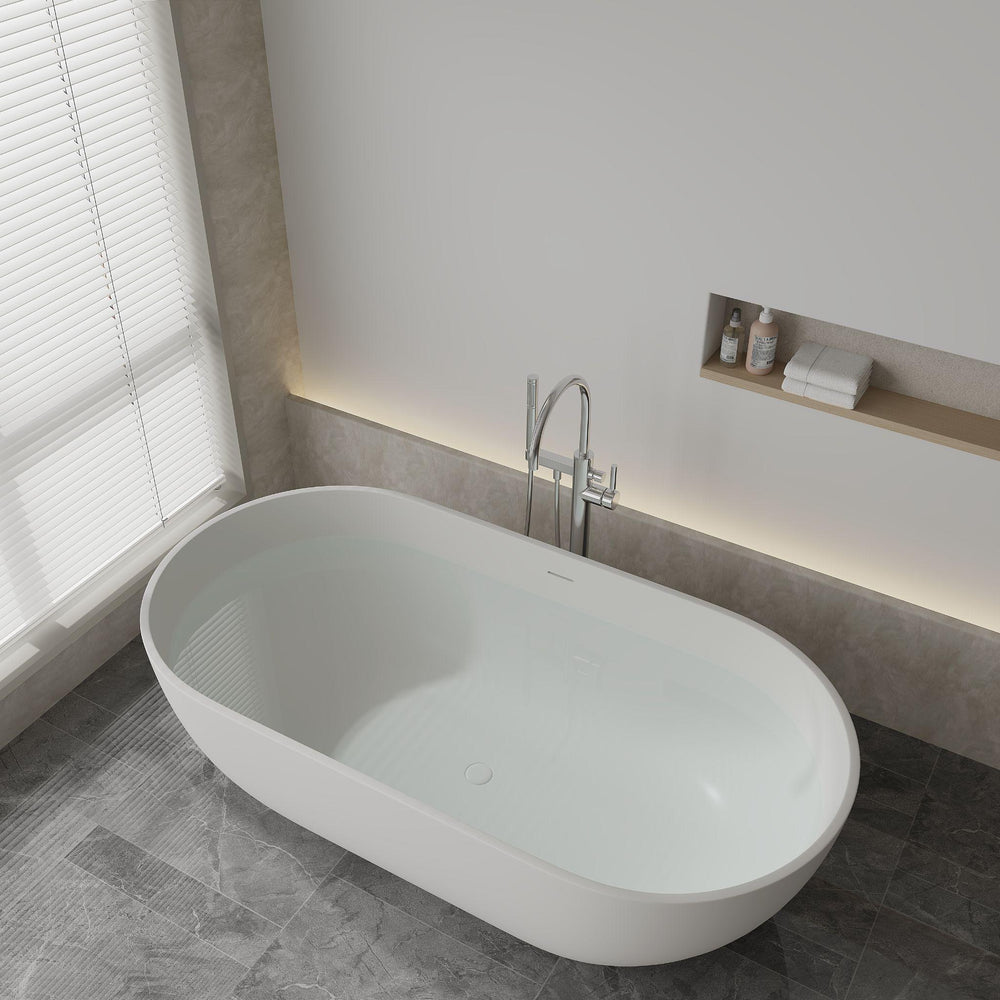 LUKKA KIRRA FREESTANDING BATHTUB MATTE WHITE (AVAILABLE IN 1400MM, 1500MM AND 1700MM)