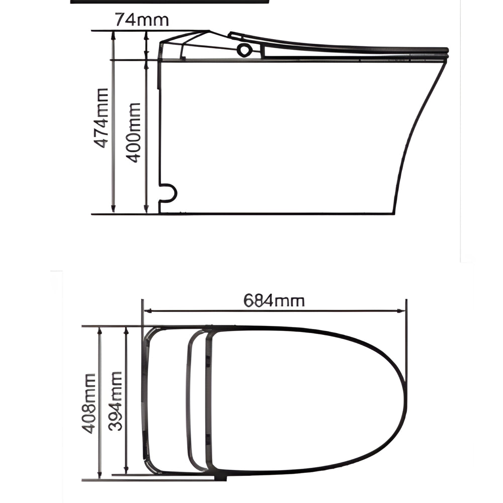 LUKKA SAMOS RIMLESS BACK TO WALL SMART TOILET WHITE