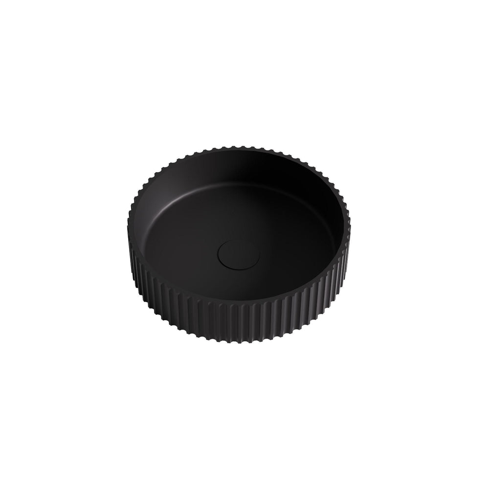 LUKKA OLLEY FLUTED ABOVE COUNTER BASIN MATTE BLACK 400MM