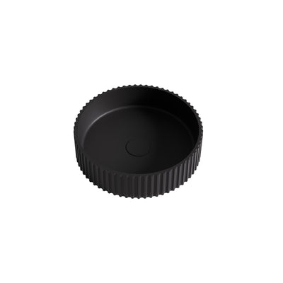LUKKA OLLEY FLUTED ABOVE COUNTER BASIN MATTE BLACK 400MM