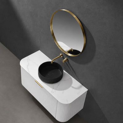 LUKKA OLLEY FLUTED ABOVE COUNTER BASIN MATTE BLACK 400MM