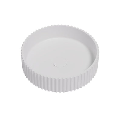 LUKKA OLLEY FLUTED ABOVE COUNTER BASIN MATTE WHITE 400MM