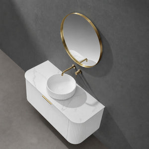 LUKKA OLLEY FLUTED ABOVE COUNTER BASIN MATTE WHITE 400MM