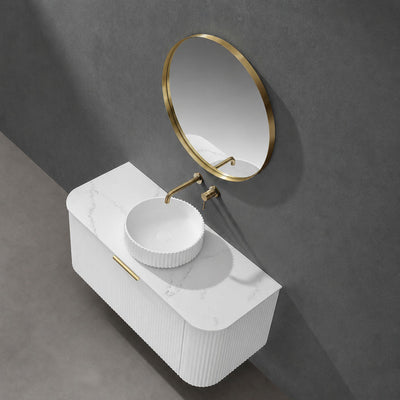 LUKKA OLLEY FLUTED ABOVE COUNTER BASIN MATTE WHITE 400MM
