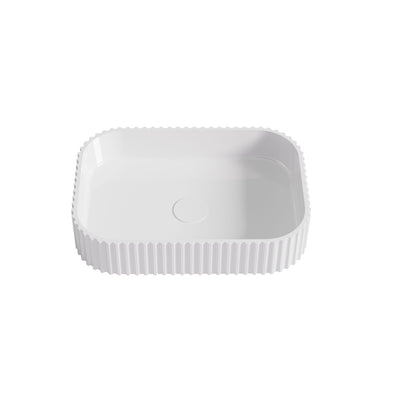 LUKKA JAPSER FLUTED ABOVE COUNTER BASIN GLOSS WHITE 500MM