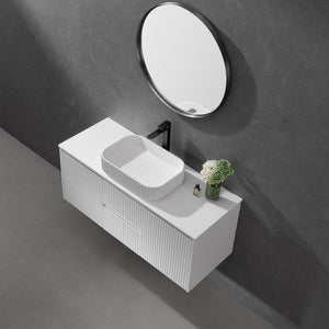 LUKKA JAPSER FLUTED ABOVE COUNTER BASIN GLOSS WHITE 500MM