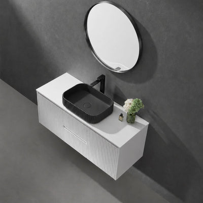 LUKKA JAPSER FLUTED ABOVE COUNTER BASIN MATTE BLACK 500MM