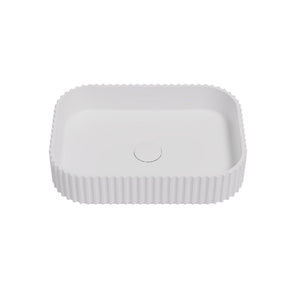 LUKKA JAPSER FLUTED ABOVE COUNTER BASIN MATTE WHITE 500MM