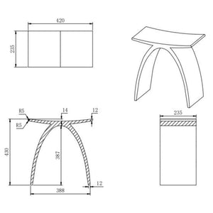 LUKKA PERRY MATTE WHITE SOLID SURFACE STONE BATH STOOL