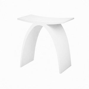 LUKKA PERRY MATTE WHITE SOLID SURFACE STONE BATH STOOL