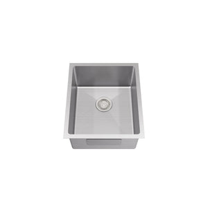 LUKKA KLIFF HAND MADE STAINLESS STEEL SINGLE BOWL UNDERMOUNT KITCHEN SINK 380MM