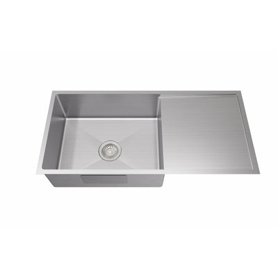 LUKKA KLIFF HAND MADE STAINLESS STEEL SINGLE BOWL WITH DRAINER UNDERMOUNT KITCHEN SINK 980MM