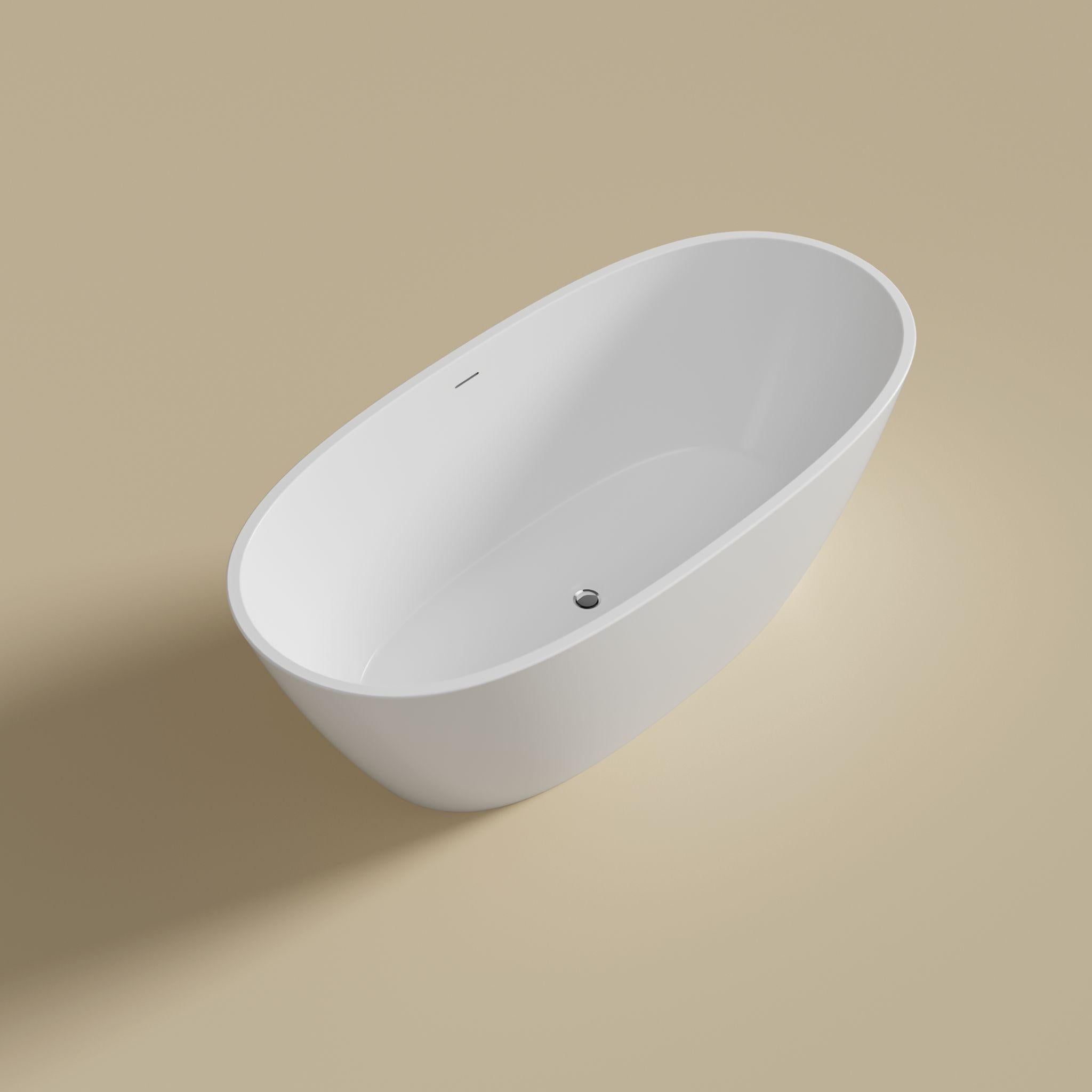 LUKKA VALLA FREESTANDING BATHTUB OVERFLOW MATTE WHITE (AVAILABLE IN 1500MM AND 1700MM)
