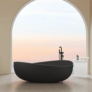 LUKKA WAVERTON FREESTANDING BATHTUB OVERFLOW MATTE BLACK 1800MM
