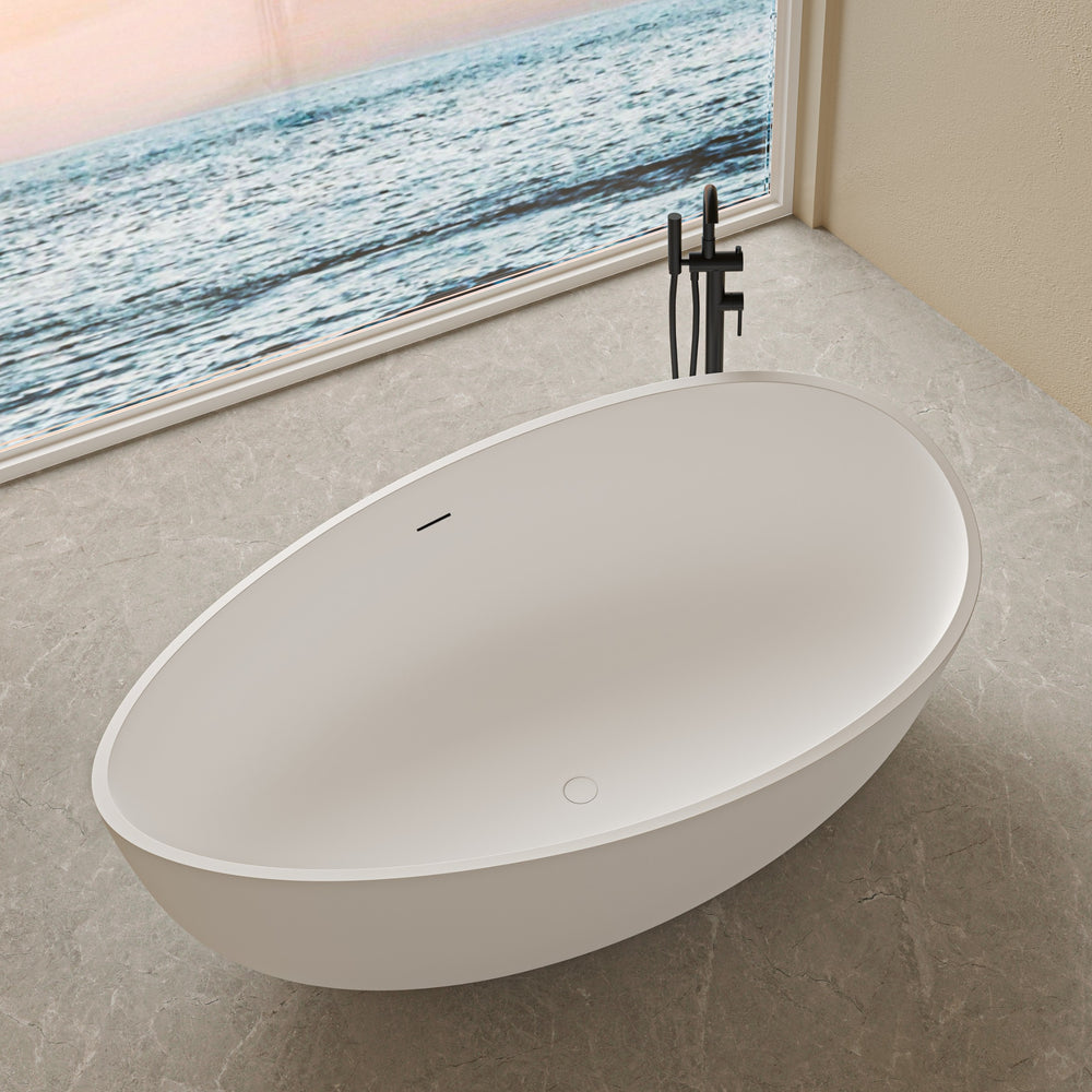LUKKA WAVERTON FREESTANDING BATHTUB OVERFLOW MATTE WHITE 1800MM