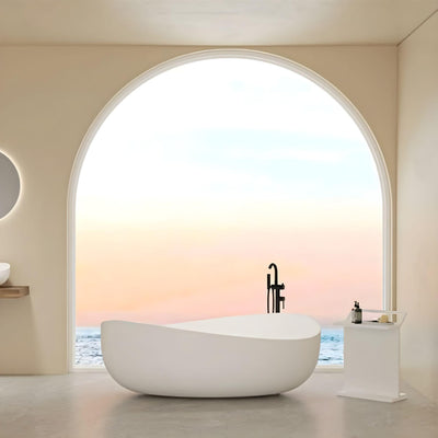 LUKKA WAVERTON FREESTANDING BATHTUB OVERFLOW MATTE WHITE 1800MM