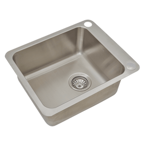 SCHOCK SINGLE BOWL LAUNDRY SINK WITH DUAL BYPASS STAINLESS STEEL 406MM