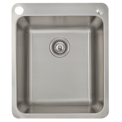 SCHOCK SINGLE BOWL LAUNDRY SINK WITH DUAL BYPASS STAINLESS STEEL 456MM