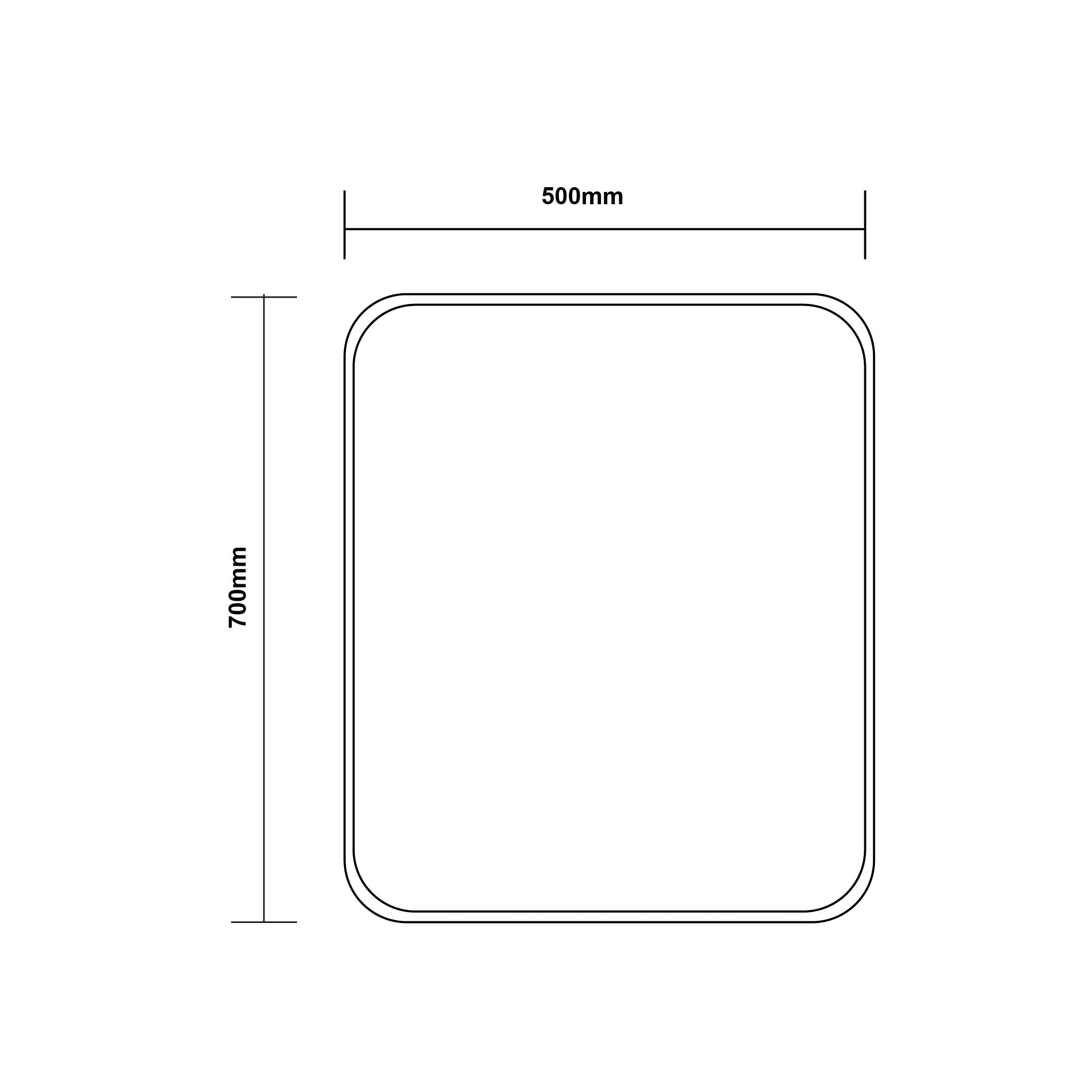 AQUAPERLA RECTANGULAR FRAMED LED MIRROR 3 COLOUR LIGHTS BLACK 500X700MM