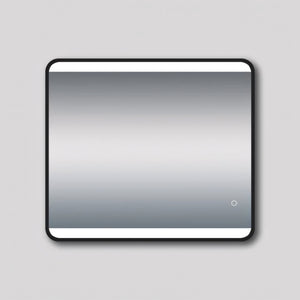 AQUAPERLA RECTANGULAR FRAMED LED MIRROR 3 COLOUR LIGHTS BLACK 800X700MM