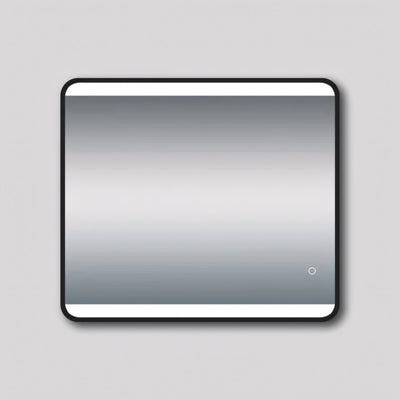 AQUAPERLA RECTANGULAR FRAMED LED MIRROR 3 COLOUR LIGHTS BLACK 800X700MM