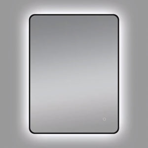 AQUAPERLA RECTANGULAR FRAMED BACKLIT LED MIRROR 3 COLOUR LIGHTS BLACK 610X810MM