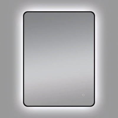 AQUAPERLA RECTANGULAR FRAMED BACKLIT LED MIRROR 3 COLOUR LIGHTS BLACK 610X810MM