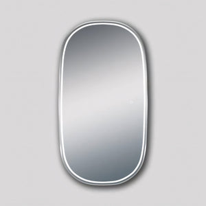 AQUAPERLA OVAL DRESSING LED MIRROR 3 COLOUR LIGHTS SILVER 1200X650MM