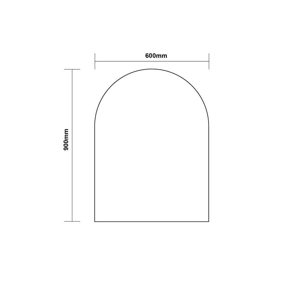 AQUAPERLA UNI ARCH FRAMED MIRROR GUN METAL GREY 600X900MM