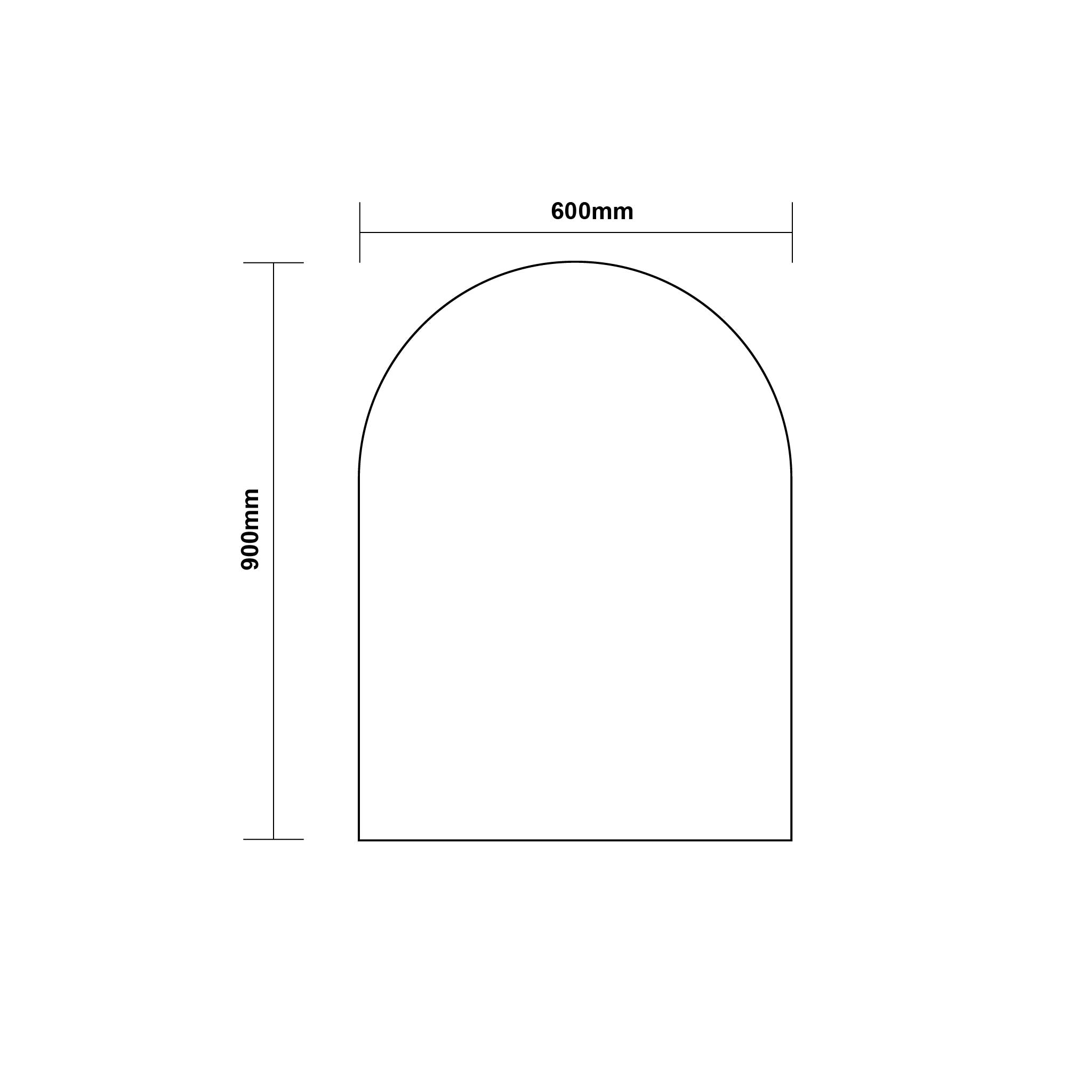 AQUAPERLA UNI ARCH FRAMED MIRROR GUNMETAL GREY 600X900MM