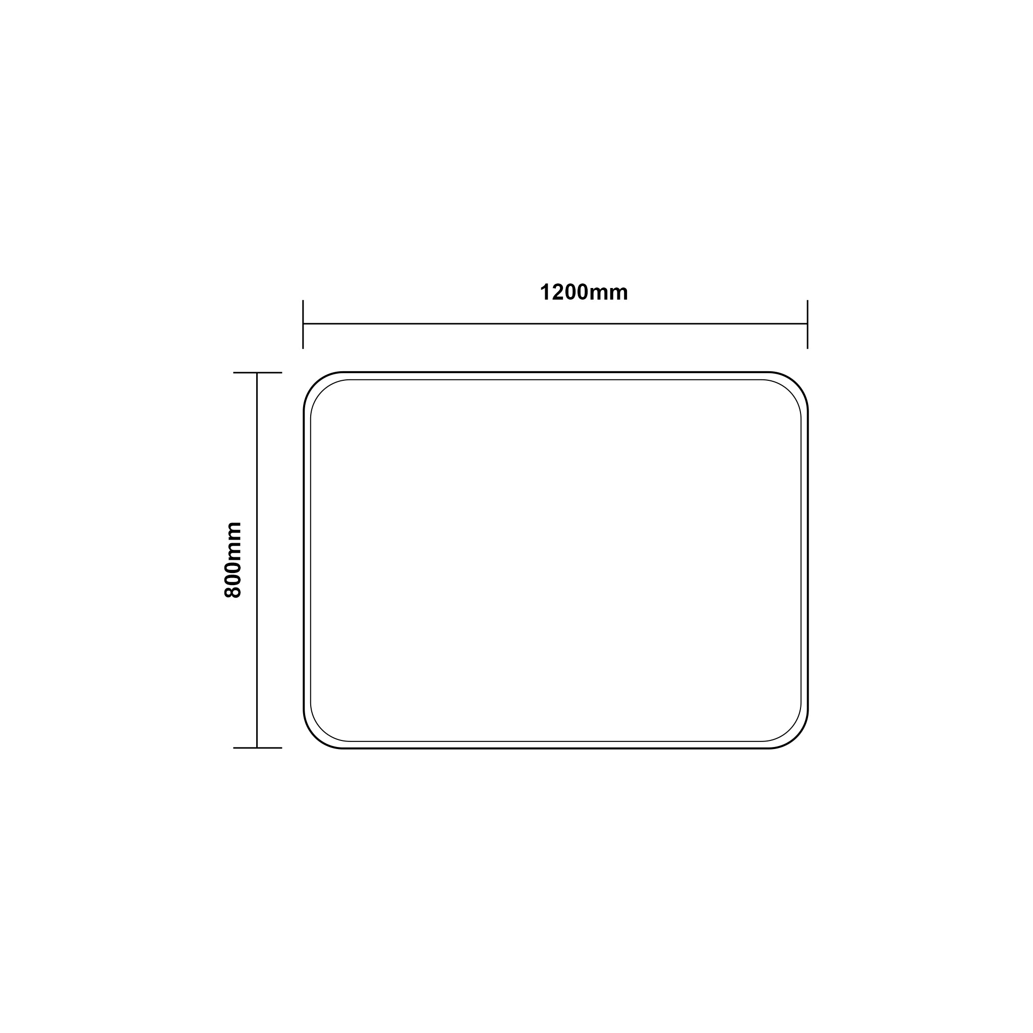 AQUAPERLA RECTANGULAR ACRYLIC LED MIRROR 3 COLOUR LIGHTS CHROME 1200X800MM