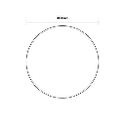 AQUAPERLA ROUND ACRYLIC LED MIRROR 3 COLOUR LIGHTS CHROME 600MM