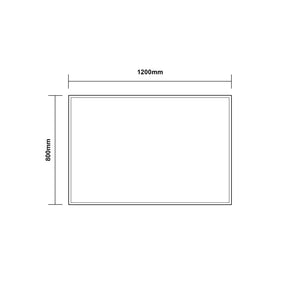 AQUAPERLA RECTANGULAR LED MIRROR 3 COLOUR LIGHTS CHROME 1200X800MM