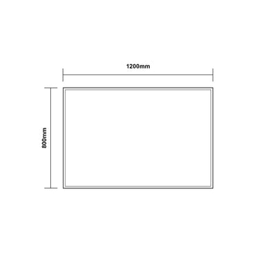 AQUAPERLA RECTANGULAR LED MIRROR 3 COLOUR LIGHTS CHROME 1200X800MM