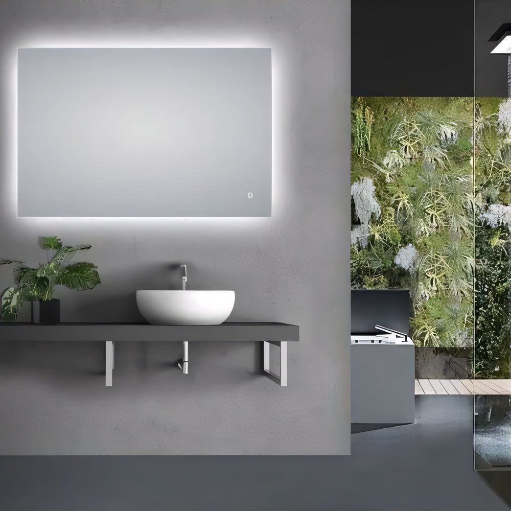 AQUAPERLA RECTANGULAR LED MIRROR 3 COLOUR LIGHTS CHROME 1200X800MM