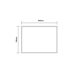 AQUAPERLA RECTANGULAR LED MIRROR 3 COLOUR LIGHTS CHROME 900X750MM