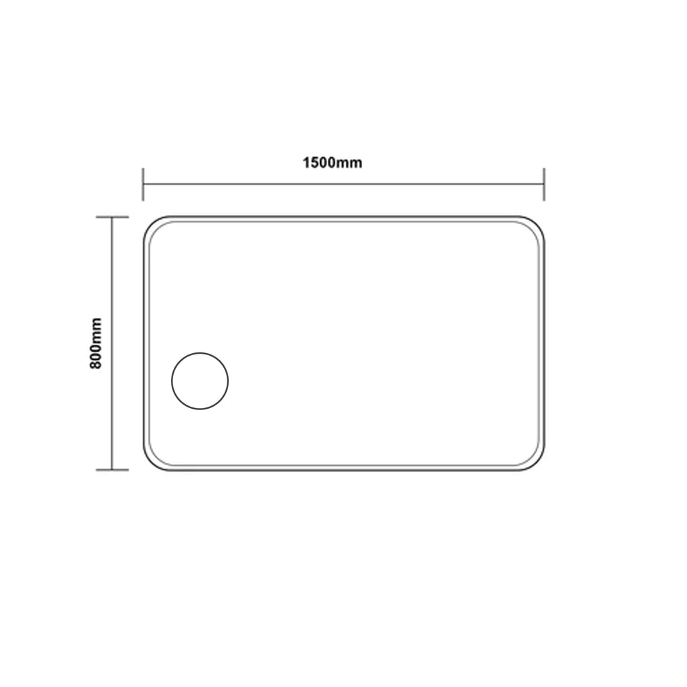 AQUAPERLA RECTANGULAR BACKLIT LED MIRROR 3 COLOUR LIGHTS CHROME 1500X800MM