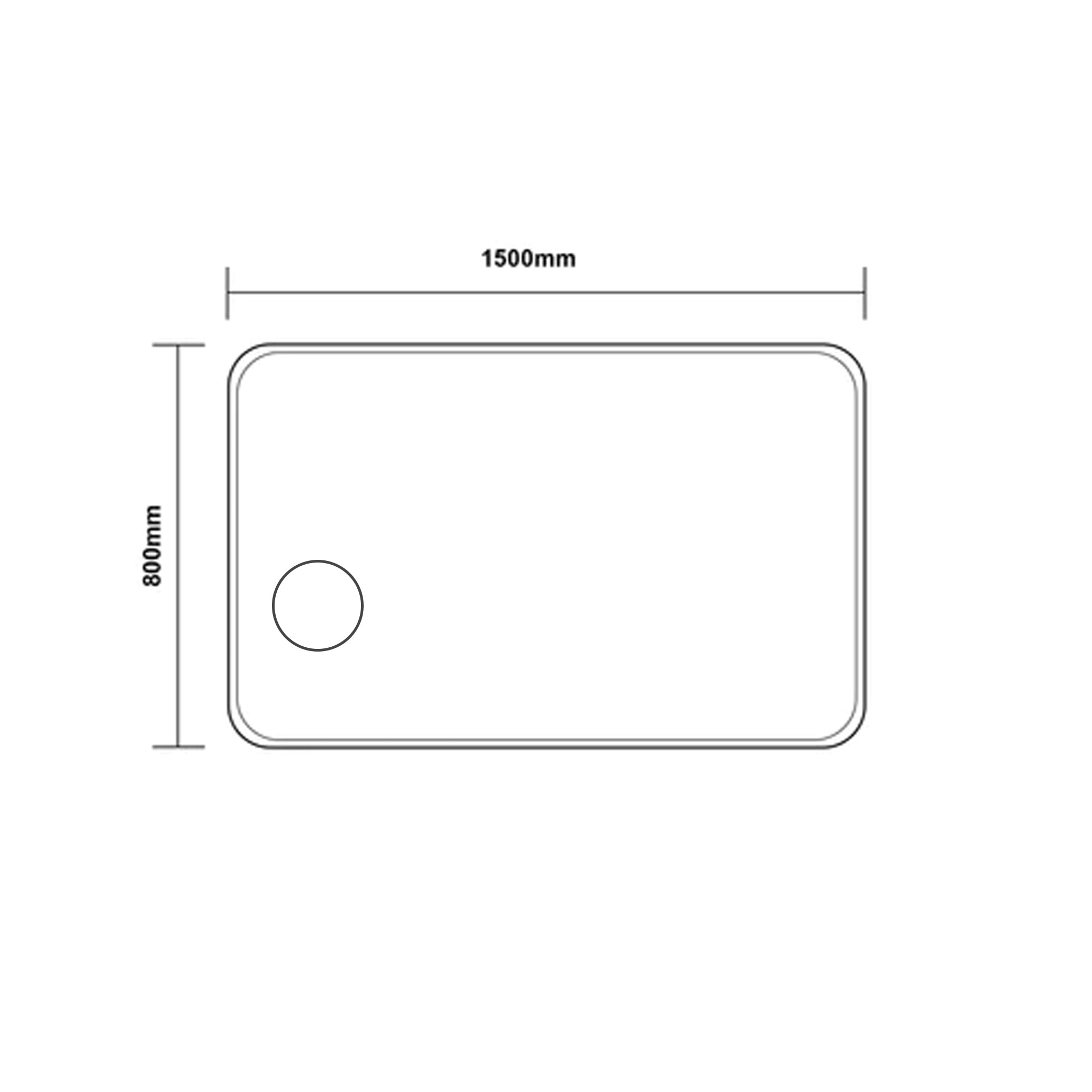 AQUAPERLA RECTANGULAR BACKLIT LED MIRROR 3 COLOUR LIGHTS CHROME 1500X800MM