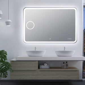 AQUAPERLA RECTANGULAR BACKLIT LED MIRROR 3 COLOUR LIGHTS CHROME 1500X800MM