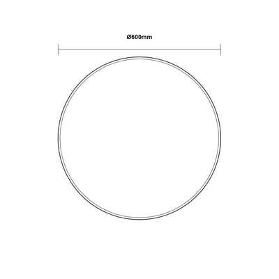 AQUAPERLA ROUND ACRYLIC BACKLIT LED MIRROR 3 COLOUR LIGHTS SILVER 600MM