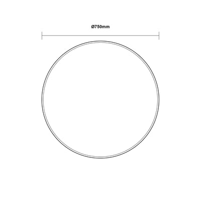 AQUAPERLA ROUND ACRYLIC BACKLIT LED MIRROR 3 COLOUR LIGHTS SILVER 750MM