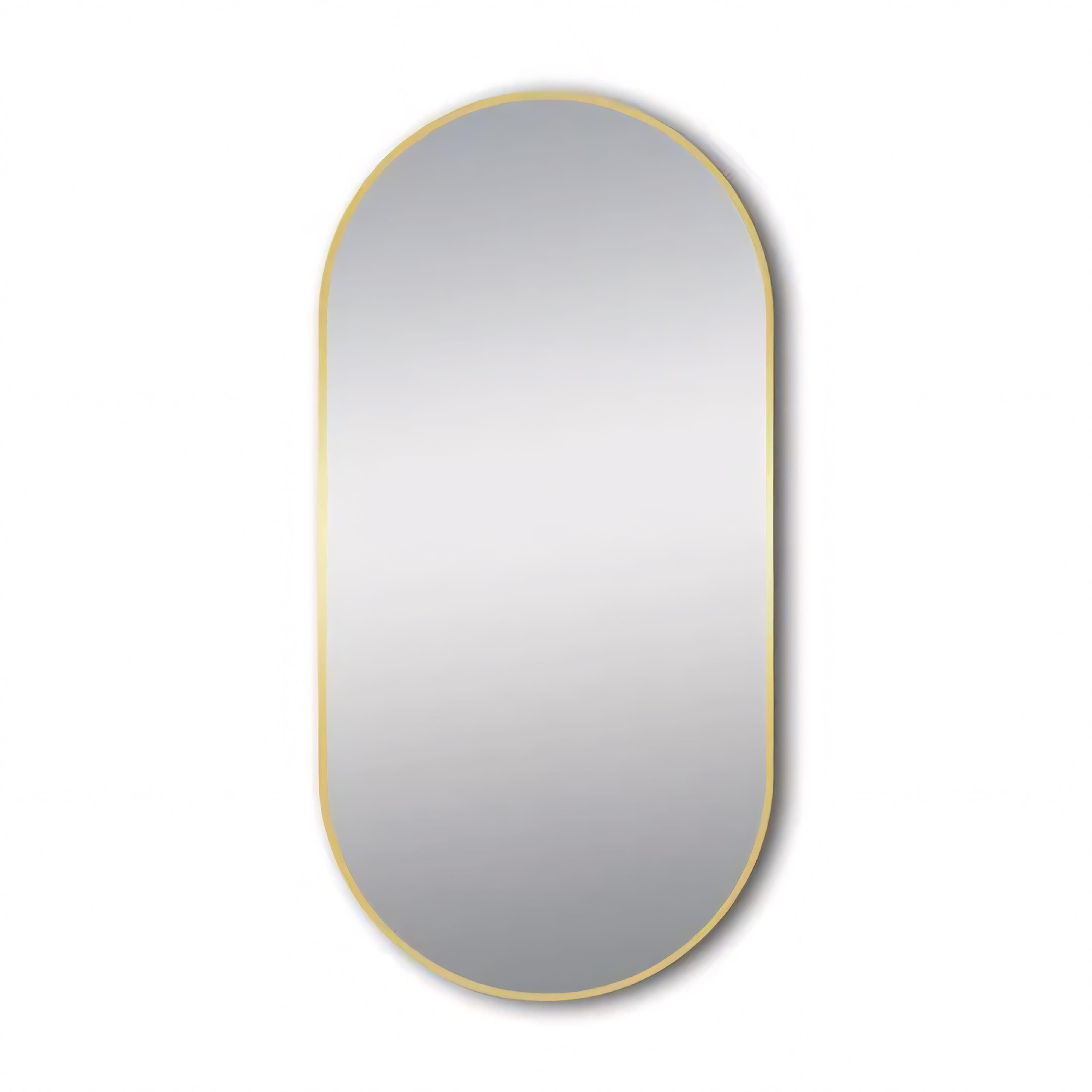 AQUAPERLA OVAL NON LUMINUS FRAMED MIRROR BRUSHED GOLD 500X1000MM