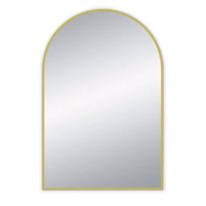 AQUAPERLA UNI ARCH FRAMED MIRROR BRUSHED GOLD 600X900MM