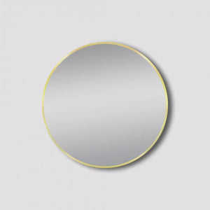 AQUAPERLA ROUND NON LUMINOUS FRAMED MIRROR MATTE BRUSHED GOLD 700MM