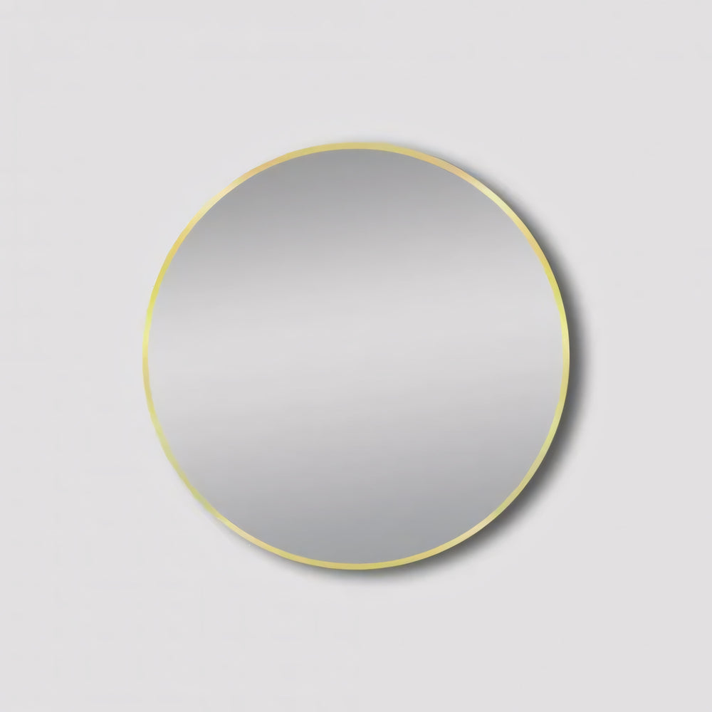 AQUAPERLA ROUND NON LUMINOUS FRAMED MIRROR MATTE BRUSHED GOLD 800MM